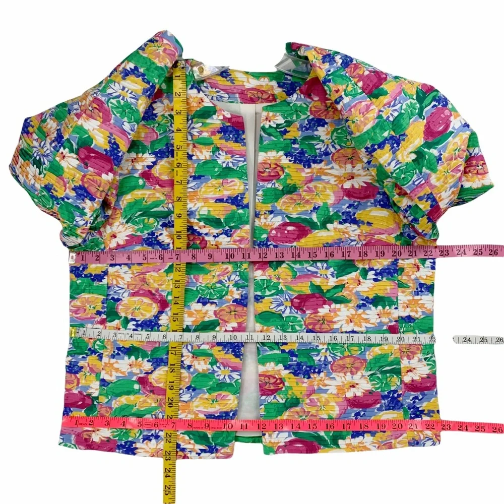 Vintage Margaret Smith Bright and Bold Floral Blazer, Made in the USA - Picture 12 of 12